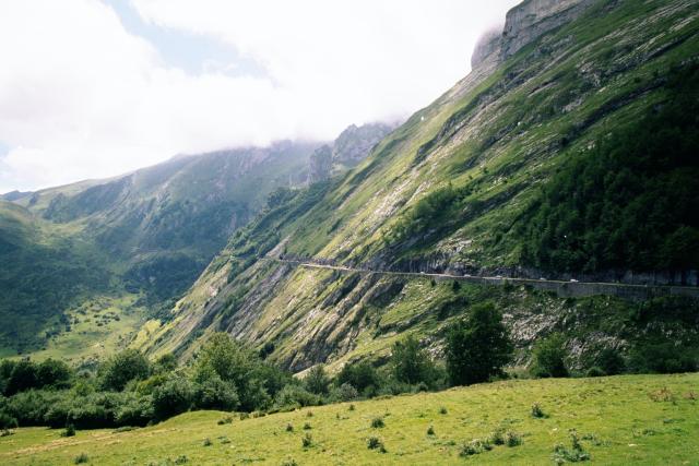  Die Strasse zum Col de Soulor.Tag 6 Sommertour Pyrenäen 2002